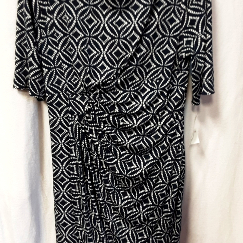 Geometric Black and White Dress